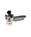 Heavy Duty Engine Coolant Thermostat Direct Swap Fix For Porsche Cayenne And Volkswagen Touareg Hella viewed from the front, showing detailed components.