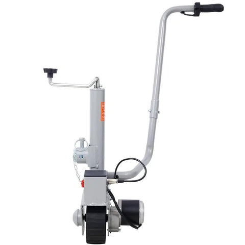 Srecell 5000 Lb Capacity Electric Trailer Dolly With 12V Motor And 350W Jockey Wheel with rubber tire and handle.