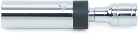 Five Piece Pro Grade Magnetic Swivel Spark Plug Socket Set For 3/8 Inch Drive, showing chrome socket with black rubber centering