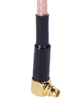 Close-up of UFL connector on Red Bendable High Gain 5.8GHz LHCP Antenna for RC Drones Directional FPV Antenna 3dBi Boost