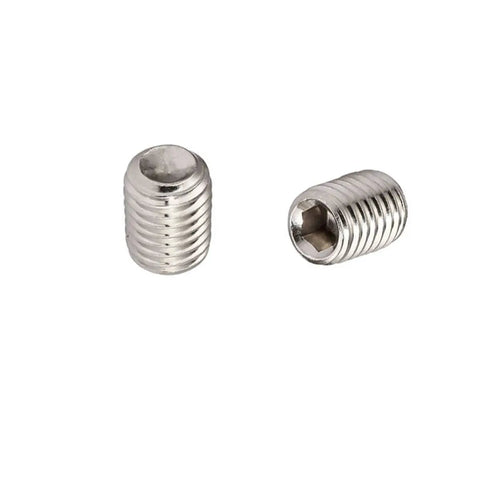 Built Tough M3 X 3MM 304 Stainless Steel Hexagon Socket Set Screws Flat Point Drive Fasteners shown from a close angle.