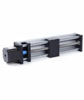 Side view of Beefy Motorized Linear Guide Actuator Table With 200mm Travel And 8 Inch Stroke CNC Linear Rail Slide Stage With Ball Screw System And 57 Stepper Motor
