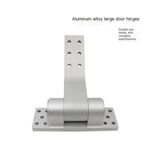 Rock Solid Heavy Duty Aluminum Hinge For Precision Cabinets And Electrical Boxes Featuring Thickened Anodized Finish And High Load Capacity That Handles Every Job Without Sweat, showing a large aluminum hinge with multiple screw holes.