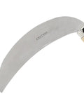 Close-up of 7-inch blade and beige handle of Landscape Sickle With 7 Inch Blade And Beige Handle For Edging Clearing Weeds Tall Grass And Fence Lines Comfortable Grip Great For Weed Whacking And Yard Maintenance 12 Pack