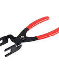 Heavy Duty Steel Fuel Line Pliers Designed For Tesla Cybertruck Engine Bay Work with red rubber grips, 210mm long, 115mm jaw.