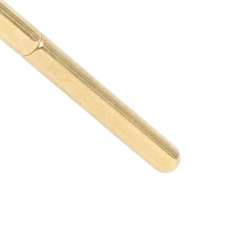 Close-up of a single High Accuracy Round Pogo Pins Set Of 100Pcs for PCB Board Testing P156-E, highlighting gold finish and tip detail.