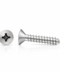 Tough As Nails Chrome Sheet Metal Screws 100 Pack 8X1 1/4 Phillips Oval Head automotive fasteners, showcasing screw head and shaft.