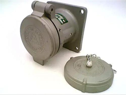 Tough Customer Heavy Duty 4 Pole 60 Amp Powertite Receptacle With Rock Solid Nema 4X Weatherproof Housing Pro Grade 4 Wire Spring Covers built like a tank for trucks.
