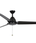 54 Inch Outdoor Wet Rated Waterproof Ceiling Fan Matte Black With Modern Style installed in indoor or outdoor spaces