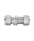 Pysrych 304 stainless steel bulkhead union compression tube fitting, 1/8 in. OD x 1/8 in. OD, pack of 2
