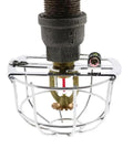 Super Heavy Duty Chrome Fire Sprinkler Head Guard With Tough As Nails Impact Shield Cover For Occasional Light Bumps And No Sweat One Half Inch Npt Setup For Badass Pipe Protection, showcasing chrome guard over fire sprinkler.