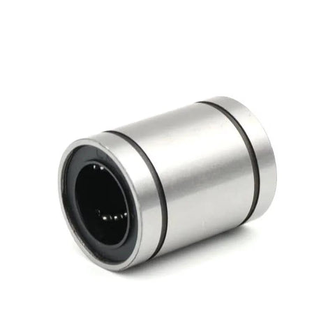 Linear motion bearing LMB16LUU, side view, stainless steel cylinder with black inner bore, Amazon automotive part