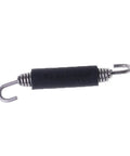 2 Pack 85mm Stainless Steel Exhaust Spring Hooks For Motorcycle Universal Fit with silica gel lined ends close-up view