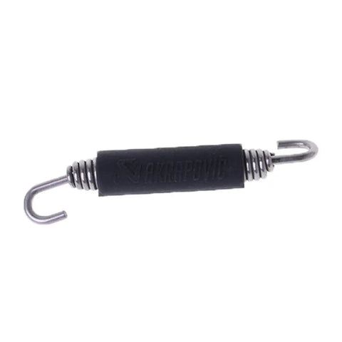 2 Pack 85mm Stainless Steel Exhaust Spring Hooks For Motorcycle Universal Fit with silica gel lined ends close-up view