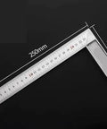 Digital Caliper, Aluminum Alloy Square Ruler 90 Degree Measuring Tool Gauge showing dimensions 250mm x 120mm x 22mm.