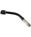 15AK Brass Solder Neck For MIG Welder High Heat Resistant Durable Consumables And Hardware Supplies For Tough Jobs, curved black neck with brass tip.