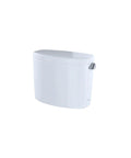 Drake II Toilet Tank With Right Hand Lever Cotton Finish, Two Piece High Profile Replacement Tank For Drake II Toilets, Side View