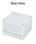 Hella Weatherproof Plastic Project Box With Ip65 Waterproof Grade For Diy Electronics And Pcb Mounting Solid Build Electrical Enclosure In Gray White 2 Pack Bundle rear view showing holes for mounting