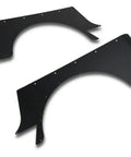 Heavy Duty Corner Guards For 1987 1995 Jeep Wrangler YJ with textured black powder coat steel construction, viewed from top angle.