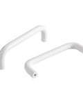 Bright White 3.8 Inch Cabinet Pulls 5 Pack Aluminum Alloy Drawer Handles for Cabinets and Drawers 96mm Hole Center Curved Tray Style