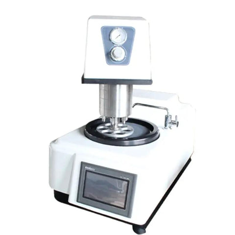 Straight Up Heavy Duty Metallographic Grinding And Polishing Machine With Smooth Variable Speed And 250Mm Prep Plate, showing detailed design and controls.