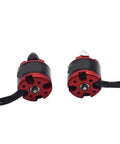 Two red and black 2212 920KV Brushless Drone Motors with 3.5mm Connector for F450 F550 S550 Quadcopters visible side by side