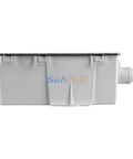 Side view of 12V Shower Sump System With 750 GPH Pump Three Inlet Options For Easy Install Including 1.75 Inch, 1 Inch Or 1.75 Inch