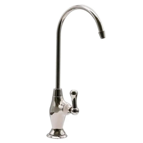 Gooseneck Cold Water Dispenser Faucet With Single Lever Handle 10 Inch Classic Brass Kitchen Faucet In Polished Nickel Finish
