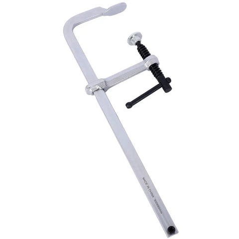 Heavy Duty F Clamp Set Featuring Drop Forged Steel Bar Clamps with swivel jaws and quick release handle, 12 inch length for woodworking.