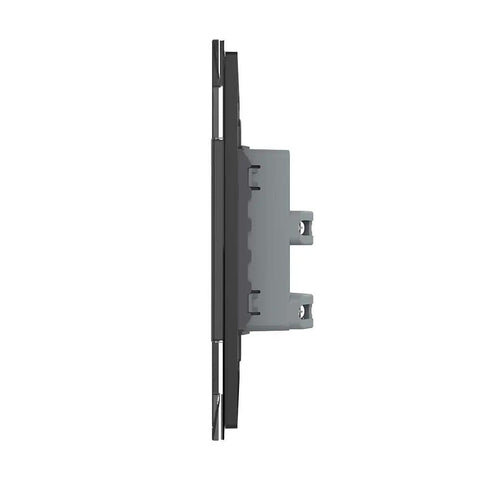 Side view of Tempered Glass Duplex Electrical Outlets 15A 110 to 220 Volts 4 Pack With Grounding Protection and Dirt Proof Panel