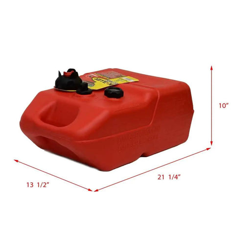 EPA Compliant Topside Marine Fuel Tank, 6 Gallons, Low Profile Design With Sight Gauge, red color, Model 620049LP