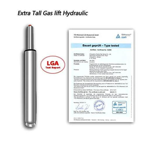 Beefy Adjustable Gas Lift Cylinder Tube For Bar Stools And Drafting Chairs Replacement Parts Heavy Duty Hydraulic Pneumatic Shock Piston With 10 Inch Lift Stroke 18 To 28 Inch Length Built To Last Supports Up To 450 Lbs alongside LGA certification document