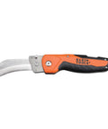 Electricians Utility Knife With Hawkbill Blade For Cable Skinning, Folding Pocket Knife With Replaceable Blades displayed open