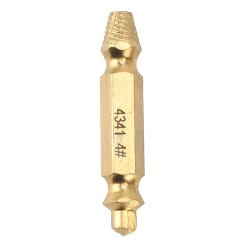 Get The Ultimate 6 Piece HSS 4341 Double Head Damaged Screw Extractor Kit For Stripped Bolts And Broken Fasteners In Sizes 2 To 12mm Made Tough With Titanium Coated Steel For Easy Removal Any Day. 4341 #4 extractor bit
