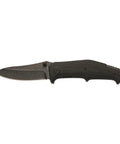 Outdoorsman Survival Combo Knife With Assisted Opening, 4.5 Inch Closed, 3.5 Inch Stonewash Stainless Drop Point Blade, Black G10 Handle