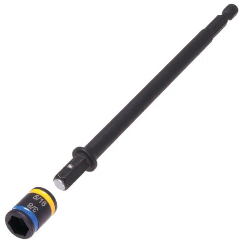 6 Inch Reversible Magnetic Hex Driver Set With Cleanable Tips, 5/16 And 3/8 Inch Hex Sockets, Slim Head For Tight Spaces, 2 Pack