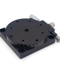 Go-To R Axis Rotary Stage with 360 Degree Coarse Rotation, precision micrometer drive, and crossed roller bearing for precise positioning.