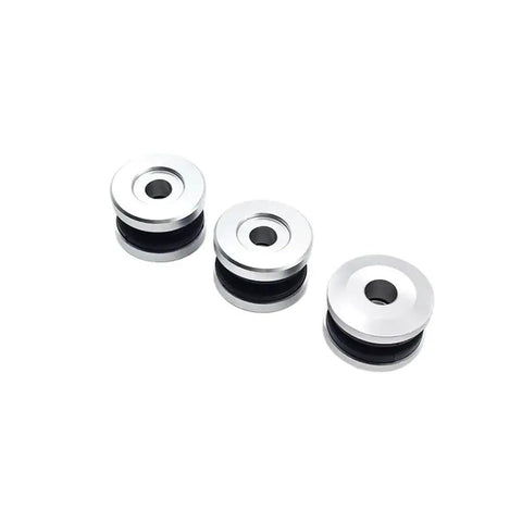 Must-Have Motorcycle Exhaust Hanger Bushing Suspension Cushion Kit For KTM SXF XCF 250 350 450 RC4 Models Year 2019 To 2023 Ultimate Vibration Dampening Pad Replacement Part That Kills Noise And Keeps You Cruising Smooth Like A Boss. silver metal and rubber exhaust hanger bushings