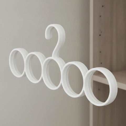 Slick Closet Organizer And Scarf Hanger That Crushes Your Morning Clutter With Wide Loops For Quick Belt Tie And Hijab Storage A Total No Sweat Daily Essential And Big Time Gift, white plastic design.