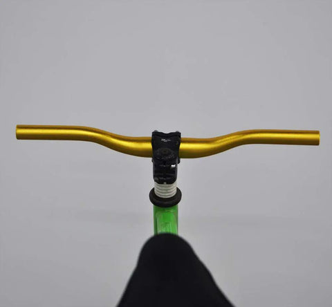 Gold Mountain Bike Riser Bar 31.8mm Clamp 440mm Length For Kids Ergonomic Handlebar on green bike frame