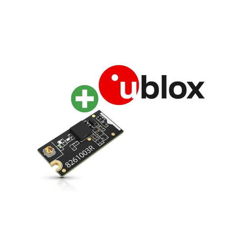 Plug-And-Play GNSS Location Module with Antenna for Meshtastic Starter Kit Using U-Blox ZOE M8Q Chip, black circuit board.
