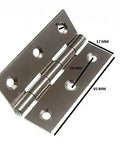 240 Pack Heavy Duty Door Butt Hinges 63 Mm Zinc Plated Steel Rust Resistant Bulk Hardware Kit For Interior And Exterior Doors showcasing hinge detail and measurements.