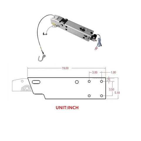 DLFZWB 7,500 lb A-60 tandem hydraulic disc brake actuator, inner slide trailer coupling with wiring harness