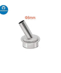 8mm angled nozzle from Nine Piece Hot Air Gun Nozzle Set for 861DW Rework Station, accessory for PCB soldering repair.