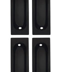 Solid Brass Rectangular Flush Pull Handle For Cabinets And Doors 3 X 1-1/8 X 3/8 Inches Matte Black Finish Durable Solid Brass Construction 4 Pack