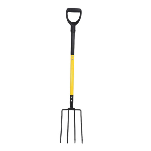 Long Handle Garden Spading Fork With Y Grip 4 Tine Metal Digging Fork For Gardening And Composting Durable Yard Work Buddy 46 Inch Length