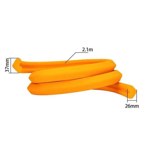 Air-Liner Tire Insert For Tubeless-Ready Bike Tires No Flat Protection And Rim Guard shown coiled with size dimensions