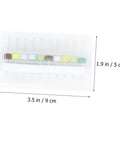 10 Piece Engraving Drill Bit Set Tungsten Carbide For CNC PCB Drilling in clear box showing random colored bits with dimensions.