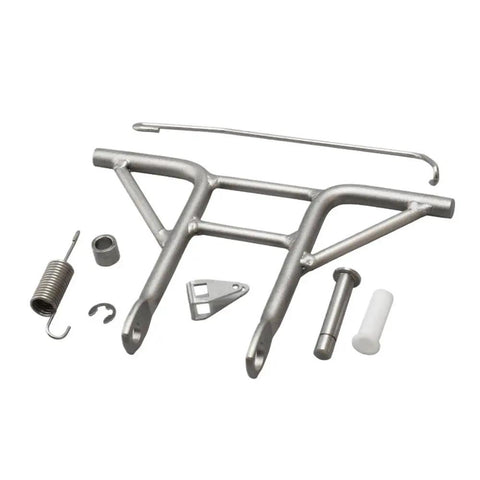 Heavy Duty Outboard Motor Receiver Assembly Fits 40HP And F25 Models Perfect For Boats Need Reliable Shifting Fixes With Solid Material Built Tough For Marine Use And Easy Install In Your Garage Today. silver metal outboard shift receiver assembly kit with spring and pins