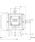 Engineering diagram of Three Phase Motor 5 HP 4 Pole 182 Frame Cast Iron Housing With V Ring Seal And ZZ 6207 Bearings.